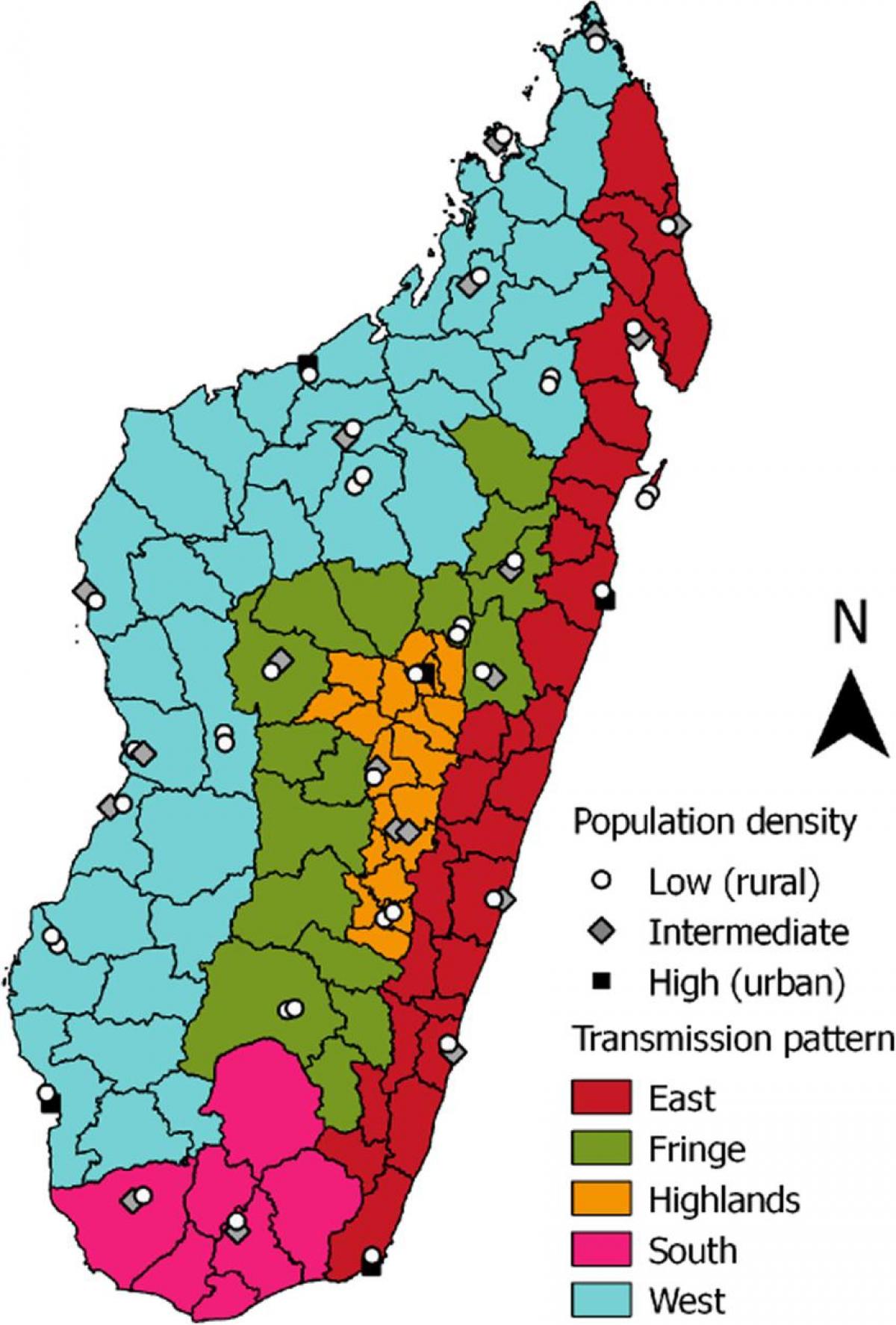 la malaria en Madagascar mapa