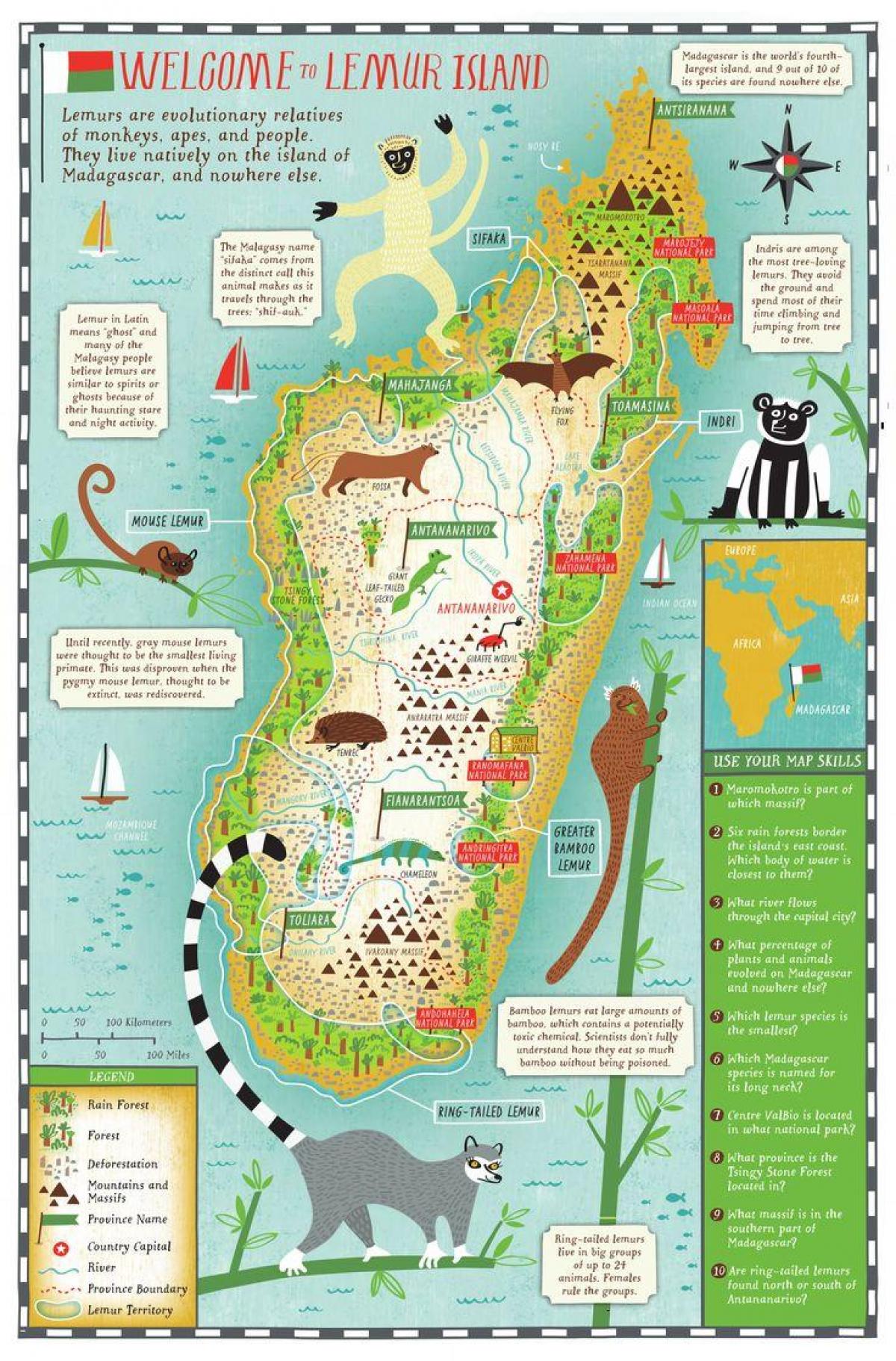 mapa de Madagascar mapa para niños