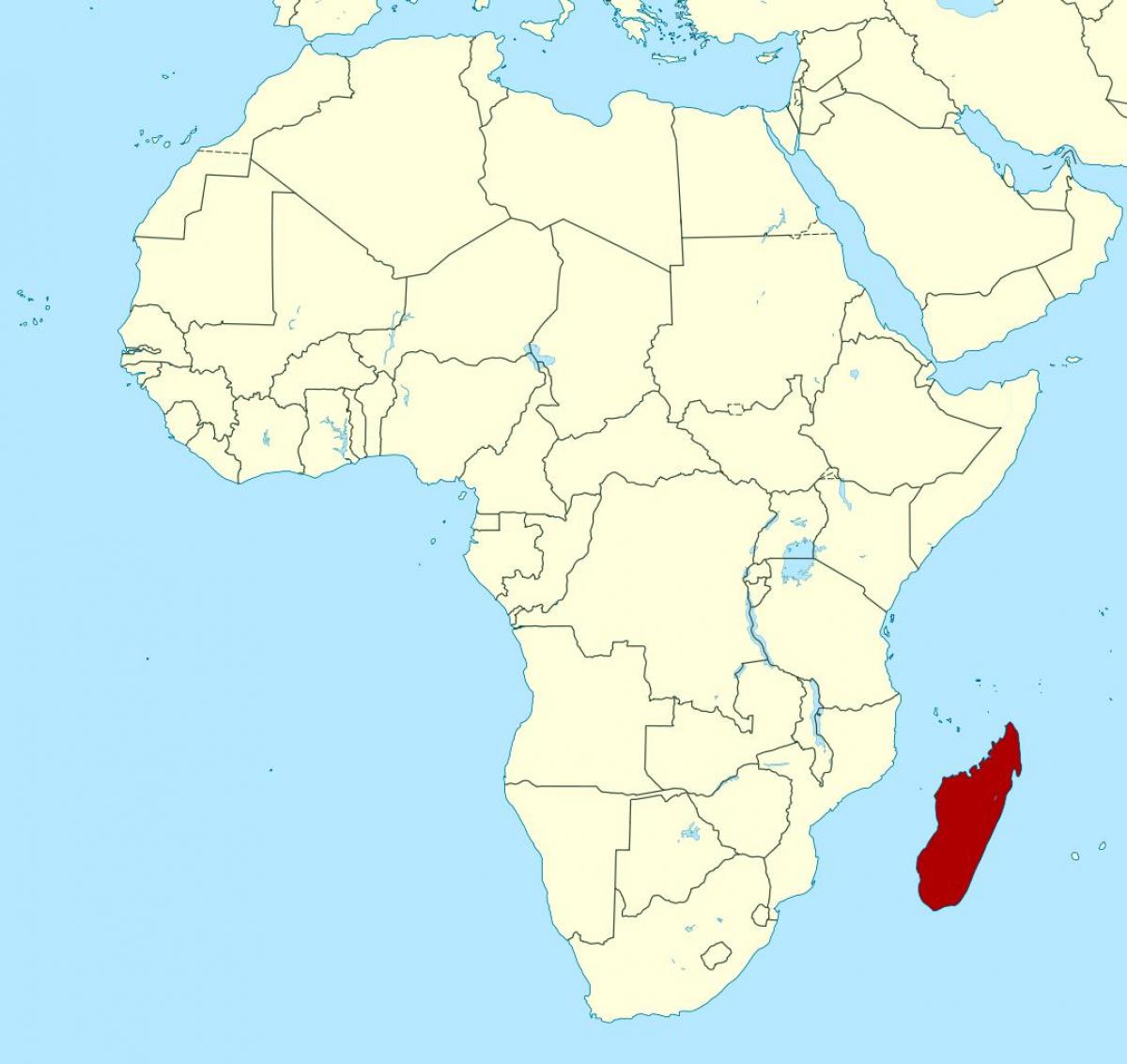 Madagascar en áfrica mapa