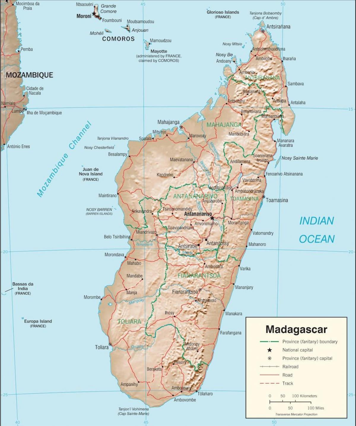 Madagascar mapa del país