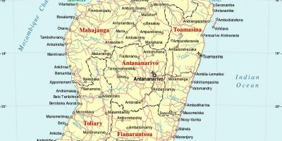 Madagascar mapa con las ciudades