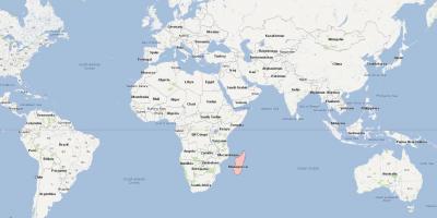Mapa del mundo que muestra Madagascar
