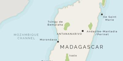 Mapa de Madagascar y las islas circundantes