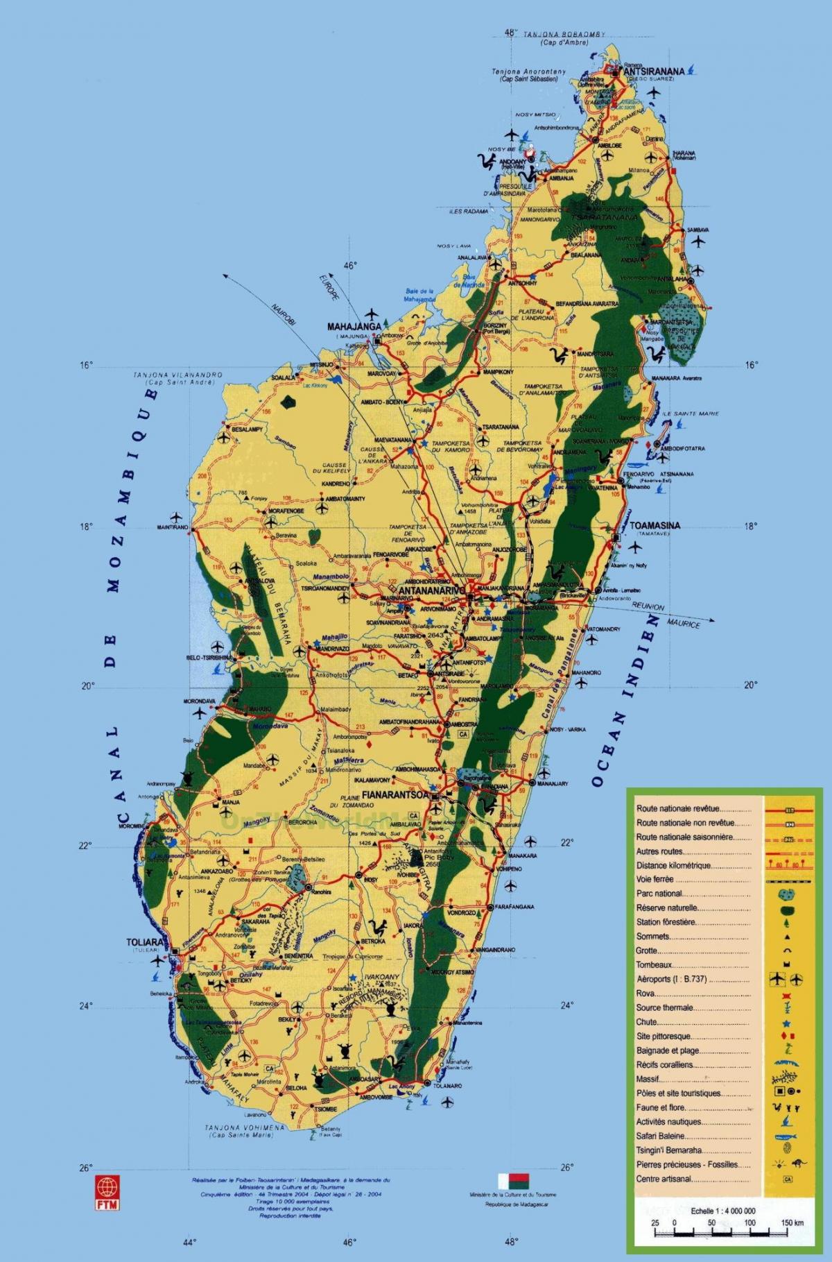 Madagascar atracciones turísticas mapa