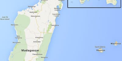 Mapa de las islas cerca de Madagascar
