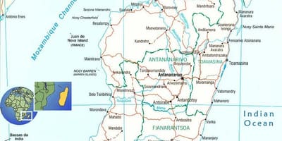 Mapa de Madagascar río