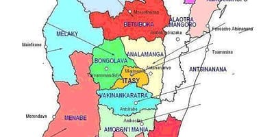 Mapa de Madagascar regiones