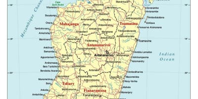 Mapa detallado de Madagascar