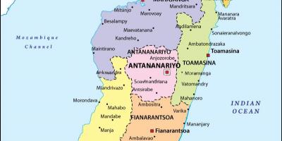 Mapa de mapa político de Madagascar